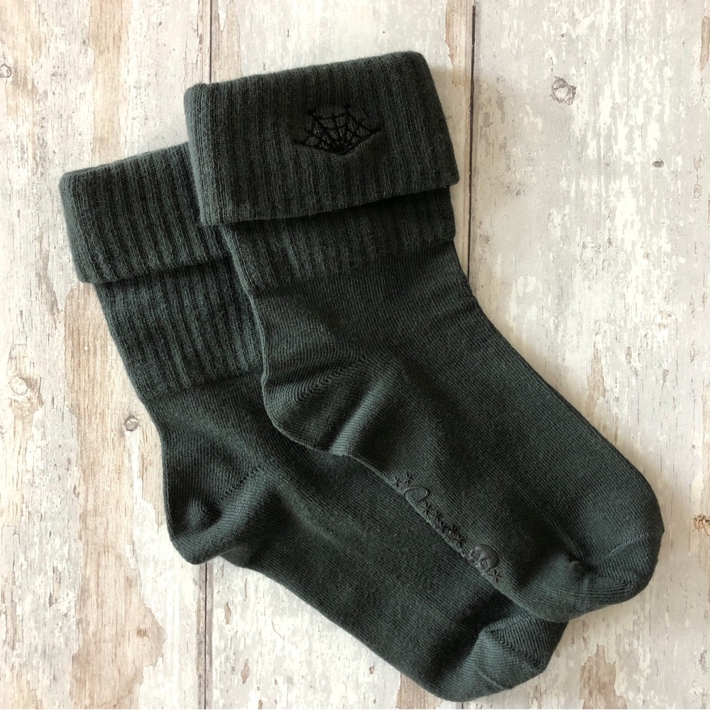 Sourpuss Green Spiderweb Cuff Ankle Socks